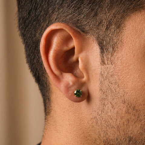 9ct Solid Gold Peridot Stud Earrings