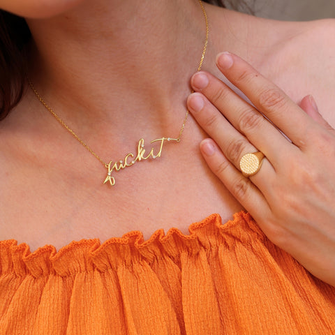 Sterling Silver Jewelled Fuckit Necklace