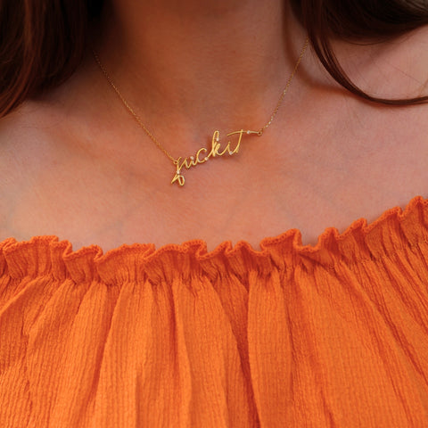 Sterling Silver Jewelled Fuckit Necklace