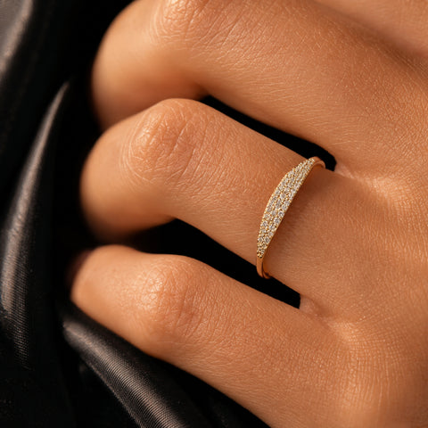 Pavé Sterling Silver Slim Ring