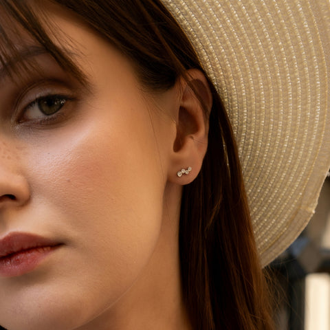 Fine Cluster Diamond Earrings in 14ct Solid Gold