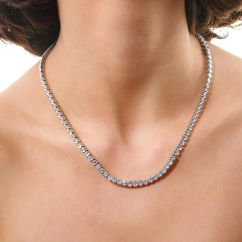 Sterling Silver 4mm Tennis Necklace