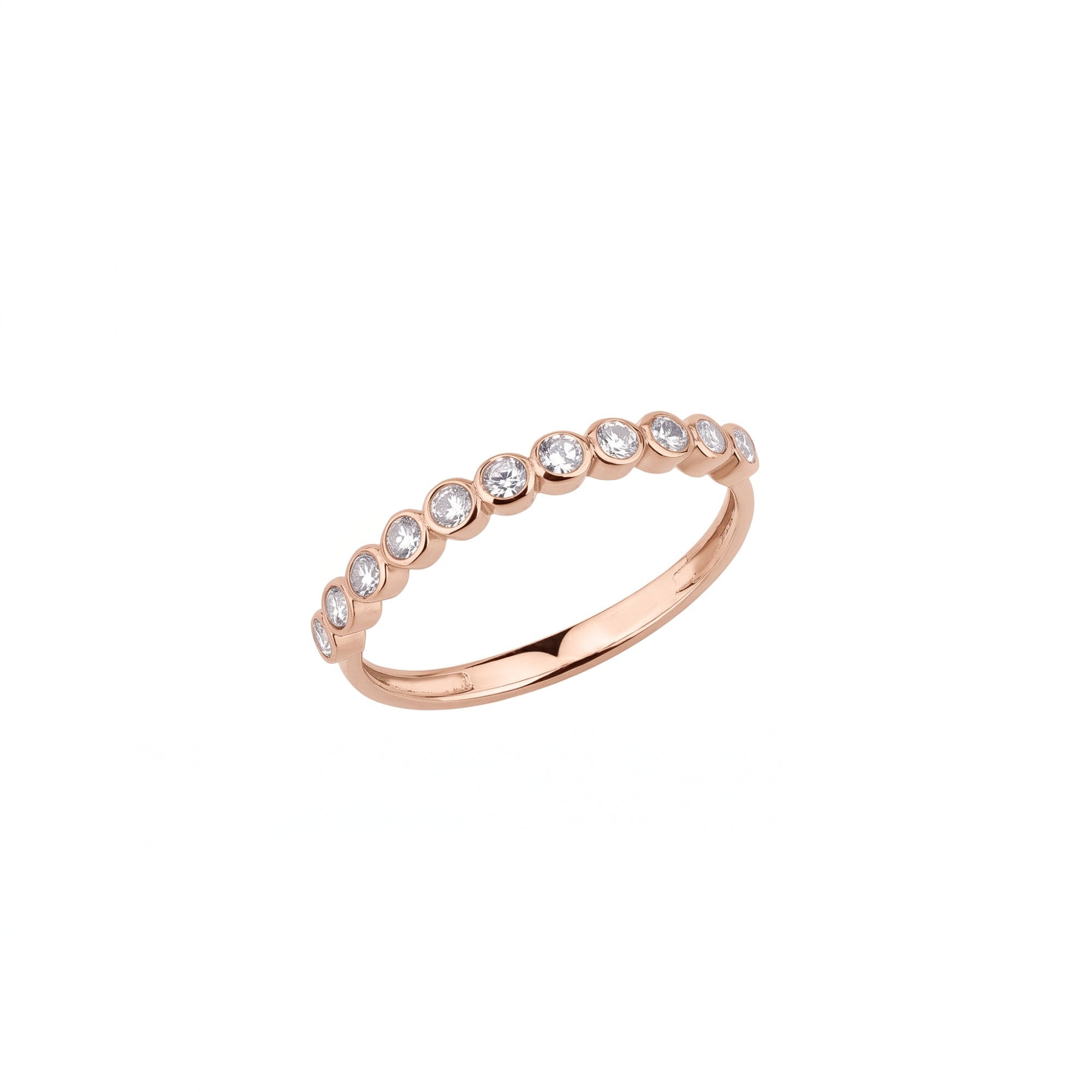 Bezel-Set Half Eternity Sterling Silver Ring