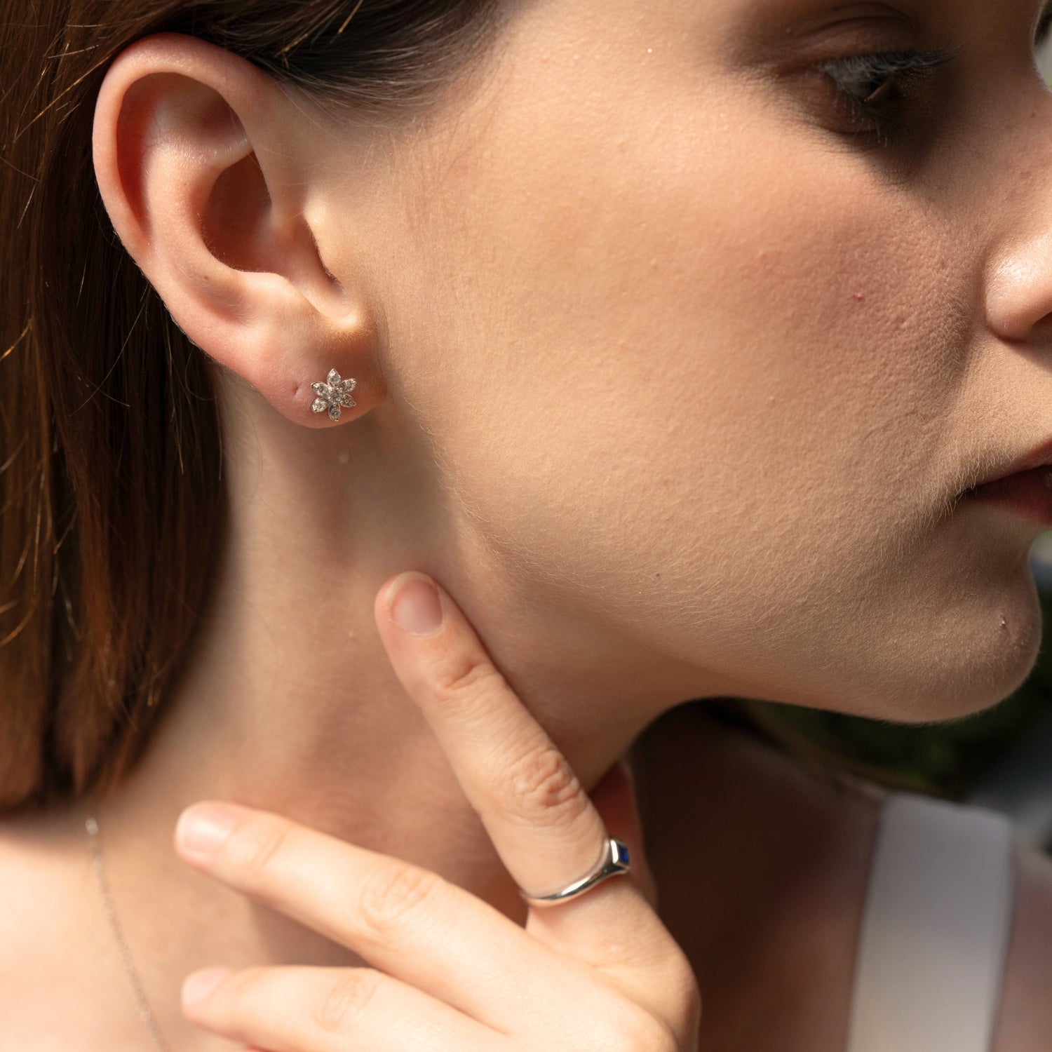 Fine 14k Solid Gold Diamond Star Earrings