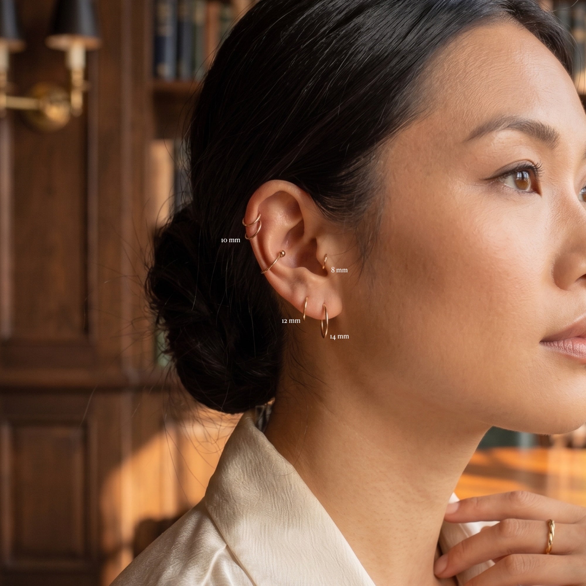 9ct Solid Gold Hoop Earrings Set