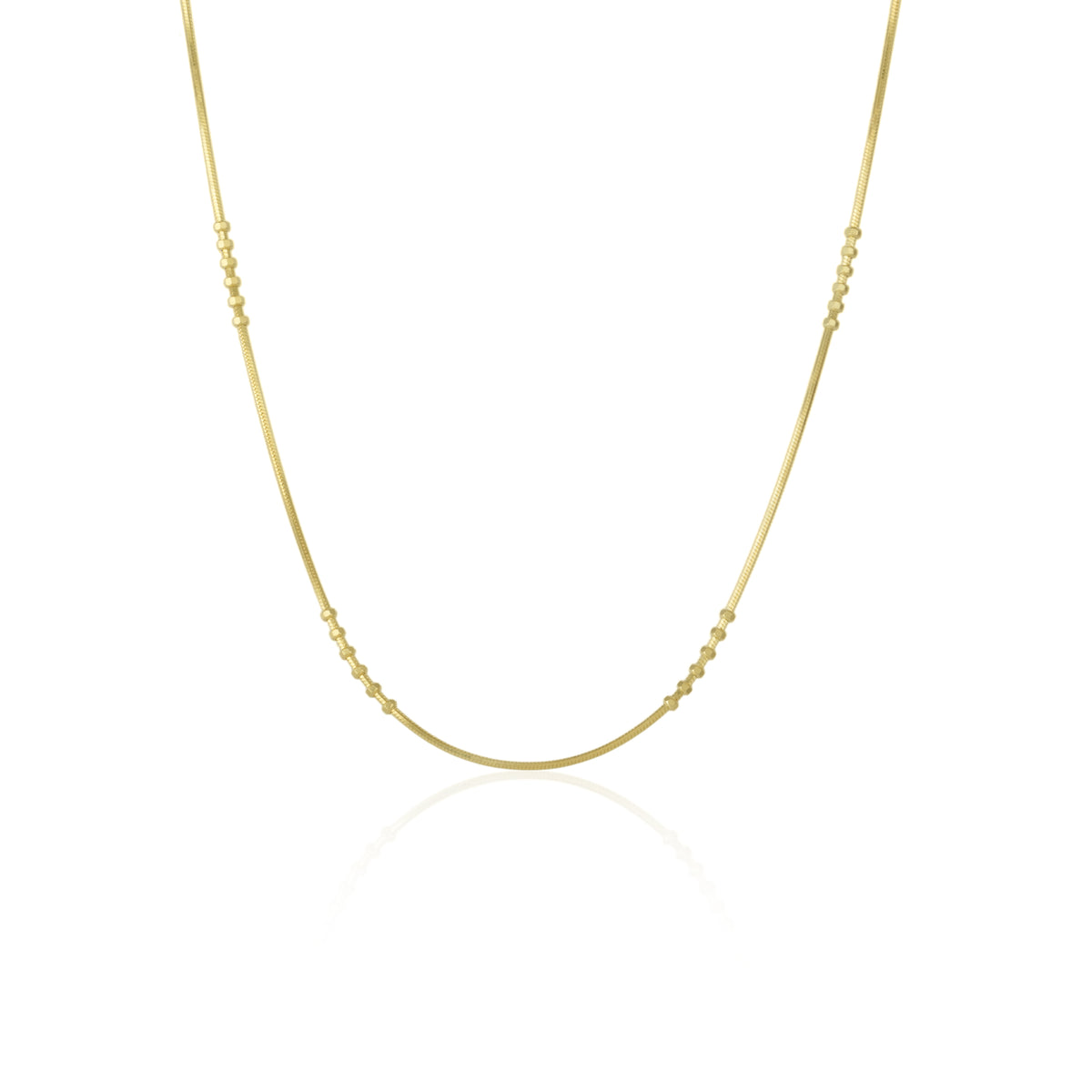 Six Beads Sterling Silver Necklace Chain