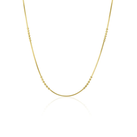 Six Beads Sterling Silver Necklace Chain