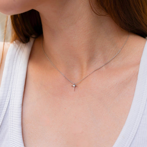Single Star Necklace Sterling Silver