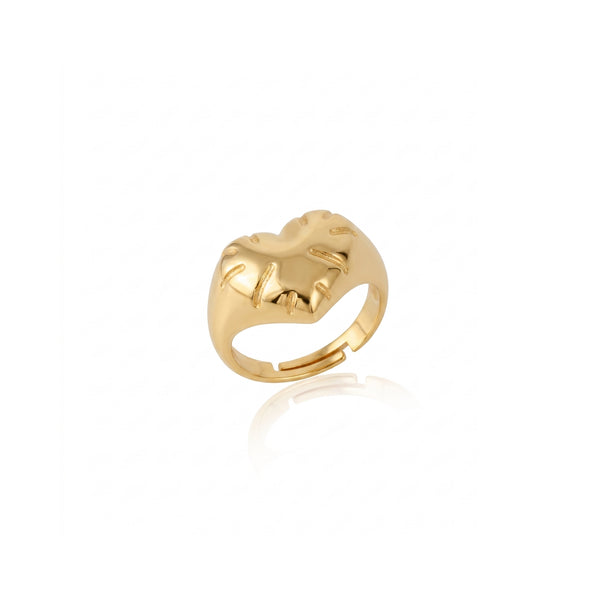 Sterling Chunky Love Heart Signet Ring