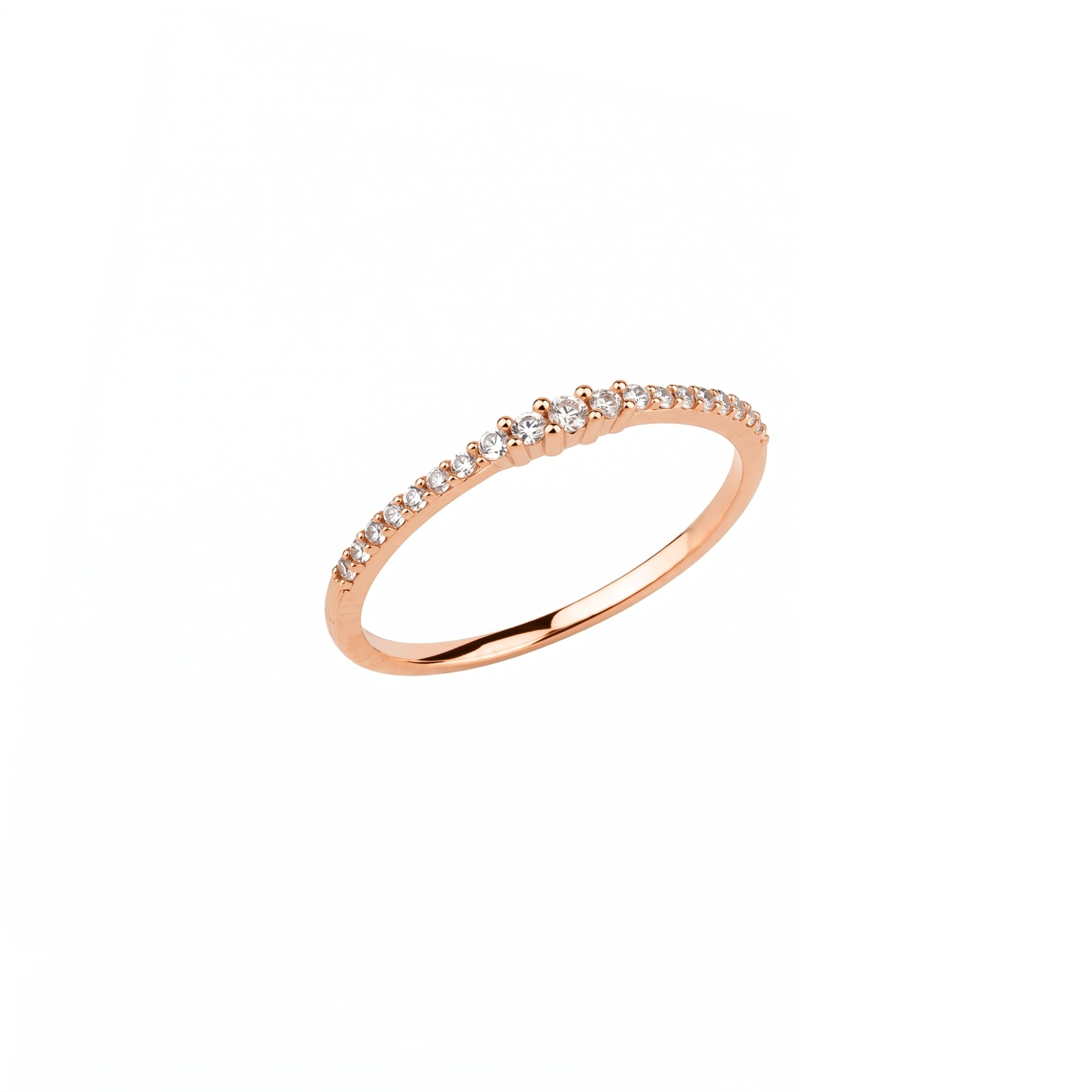 Sterling Silver Graduated Pavé Ring