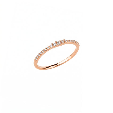 Sterling Silver Graduated Pavé Ring