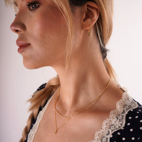 Feminine Venus Sterling Silver Hoop Drop Earrings