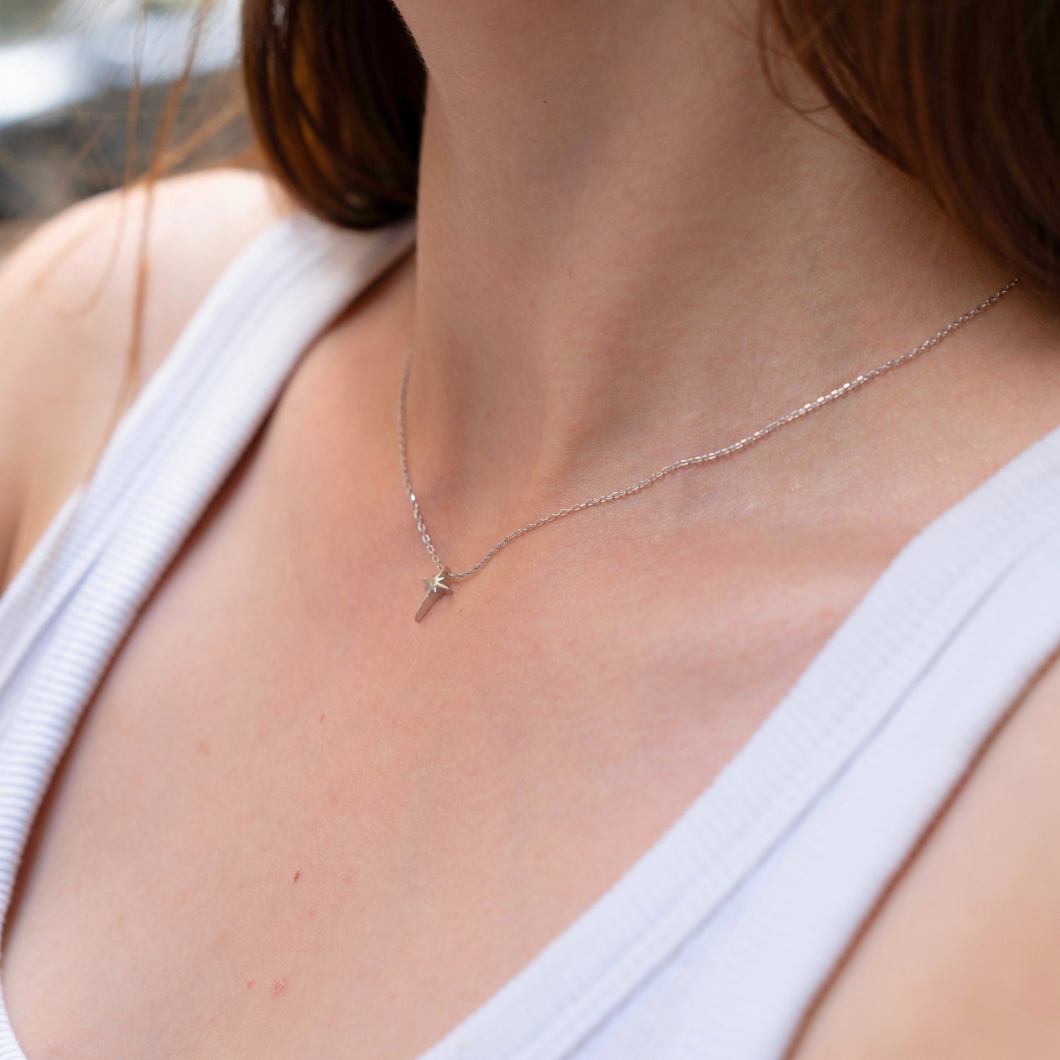 Single Star Necklace Sterling Silver