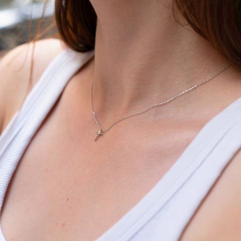 Single Star Necklace Sterling Silver