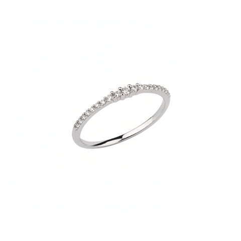 Sterling Silver Graduated Pavé Ring