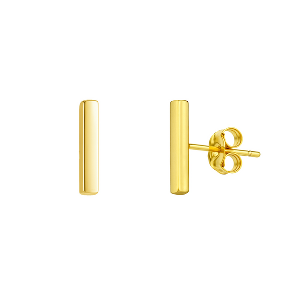 Bar Stud Plain Earrings Sterling