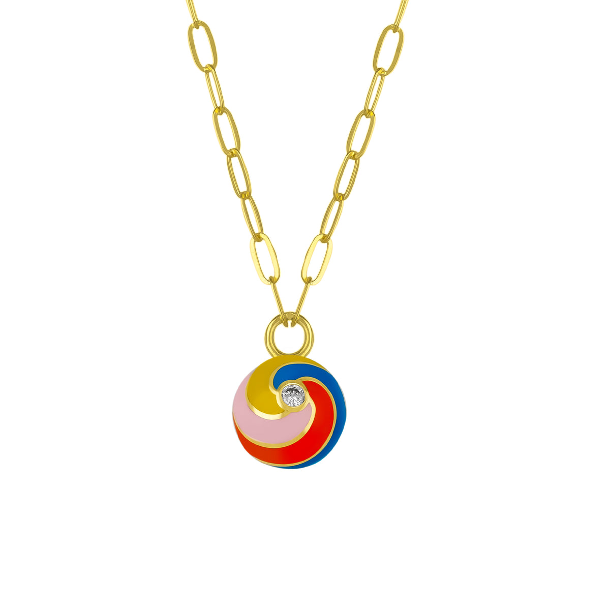 Spiral Enamel Sterling Silver Necklace
