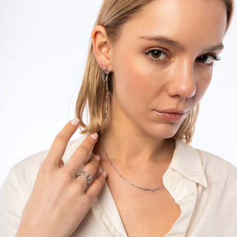 Large Chain Ring Sterling Silver
