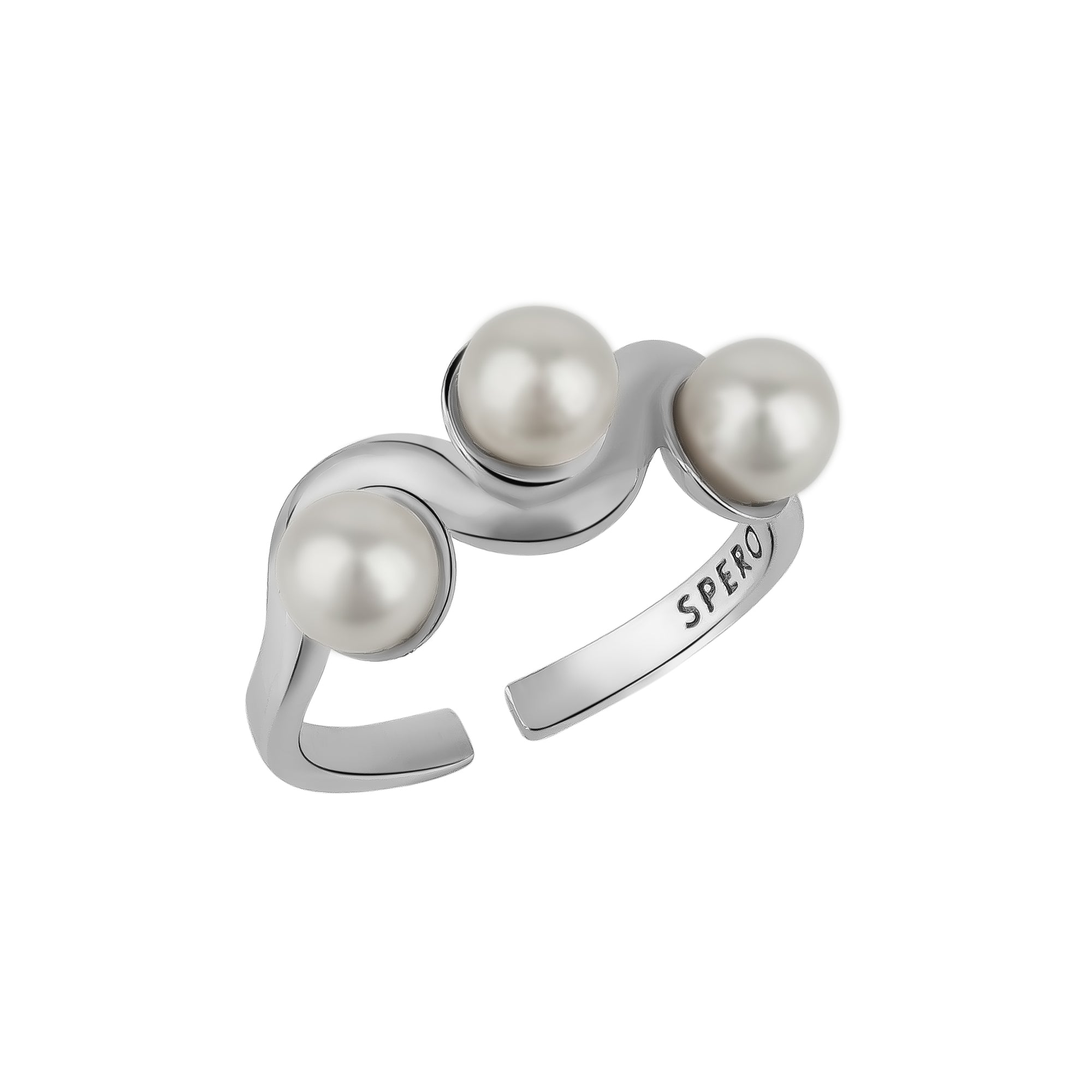 Twisted Pearl Sterling Silver Ring