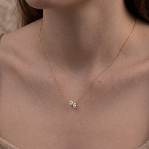 Pear & Marquise Sterling Silver Necklace