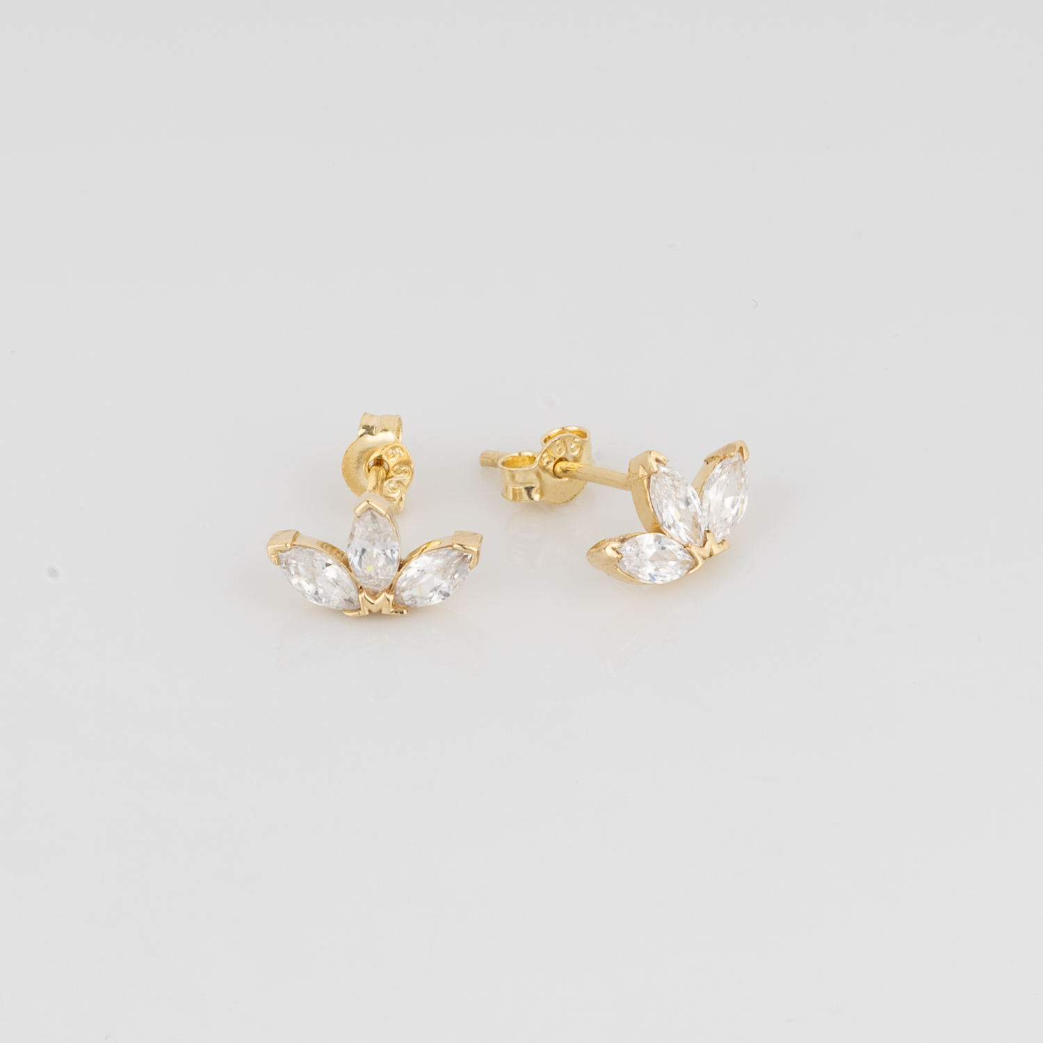 Fine Crown Earrings 14ct Solid Gold