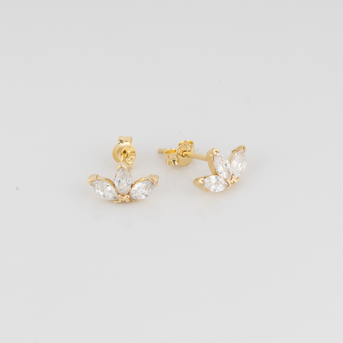 Fine Crown Earrings 14ct Solid Gold