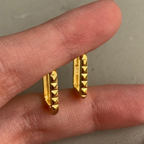 Sterling Silver Rectangular Hoop Earrings