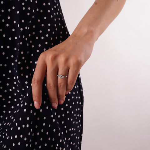 Star Evil Eye Sterling Silver Ring