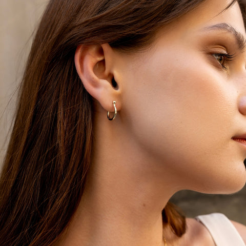 Horseshoe Cuff Sterling Silver Hoop Earring