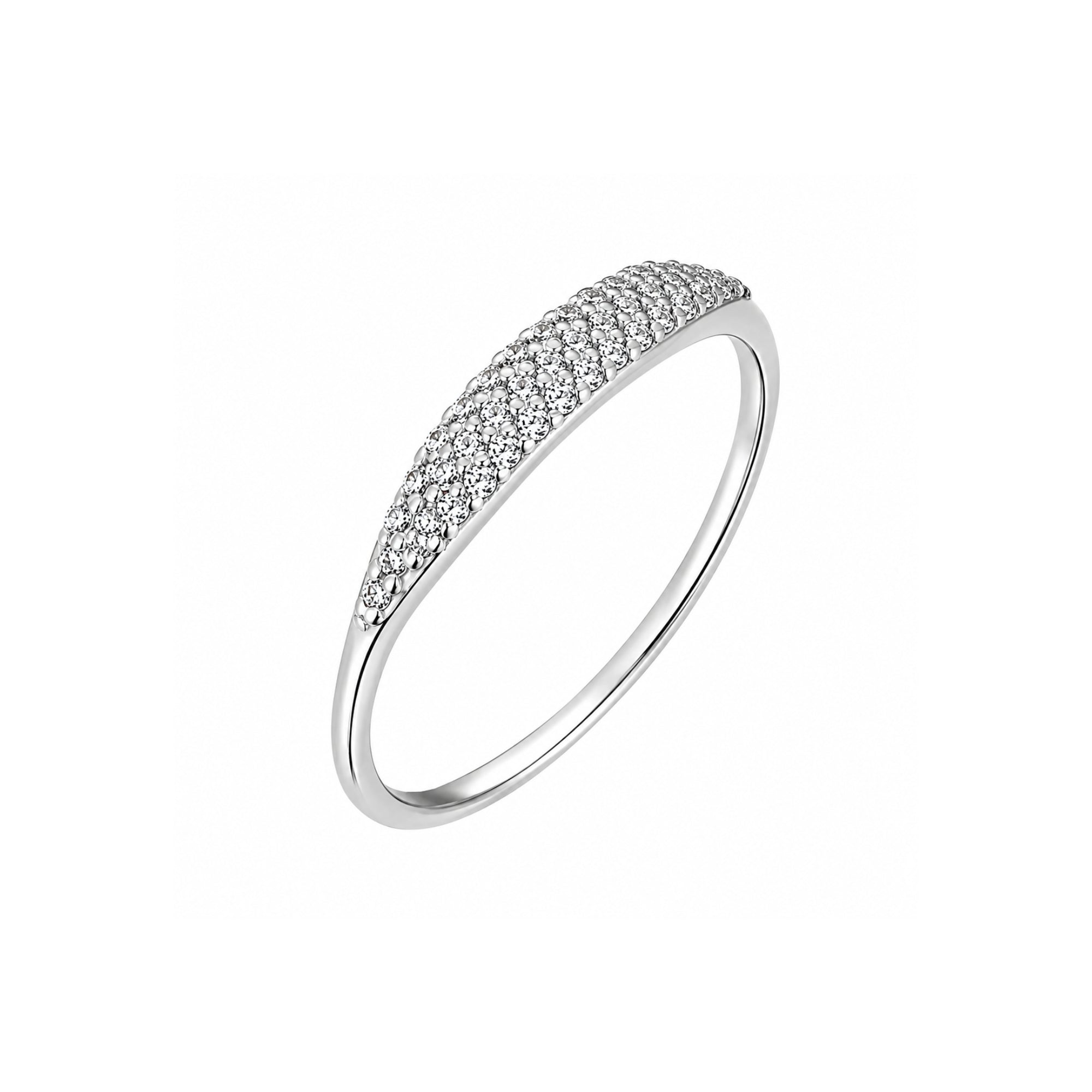 Pavé Sterling Silver Slim Ring