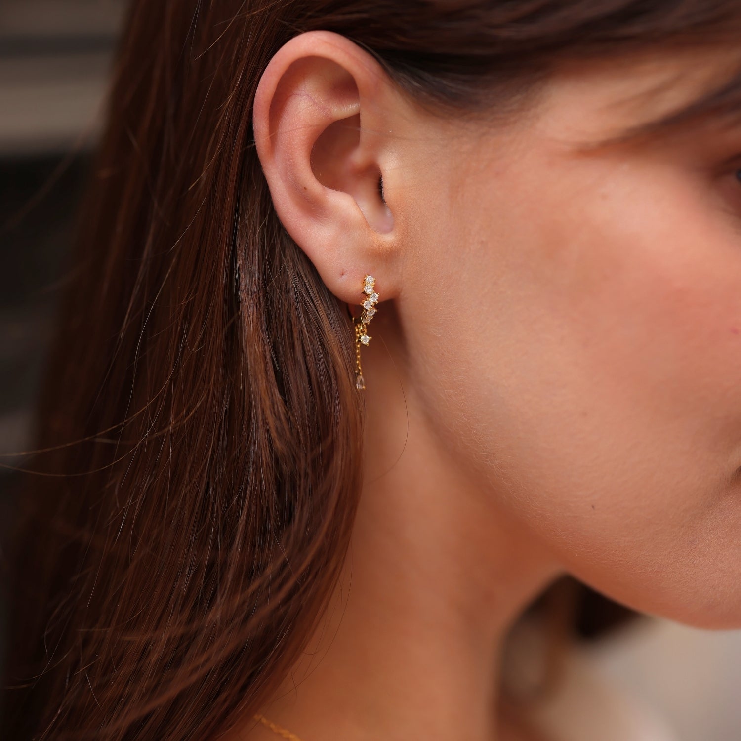 Dripping Sterling Silver Huggie Drop Earring