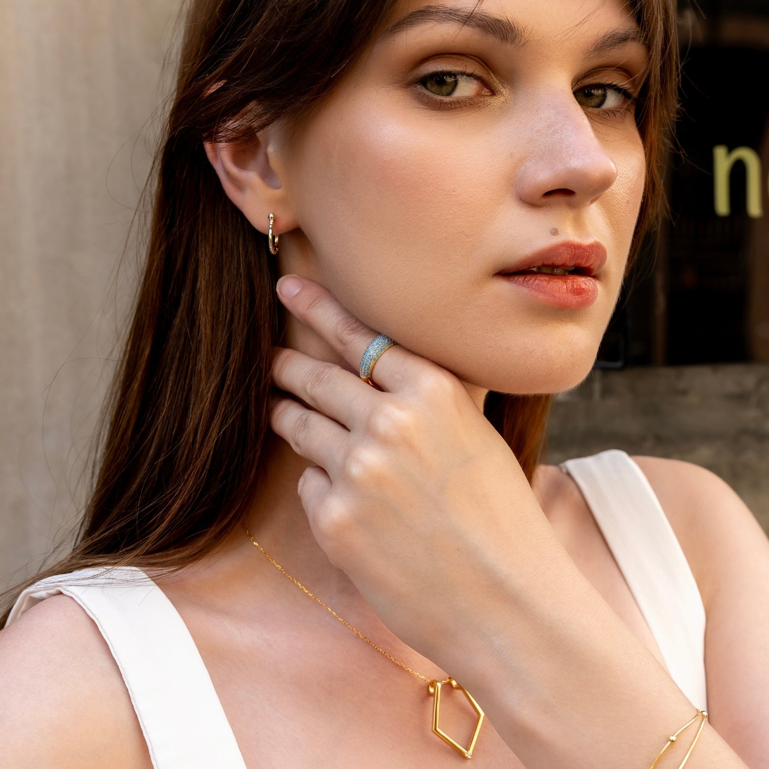 Turquoise Pave Sterling Silver Dome Ring