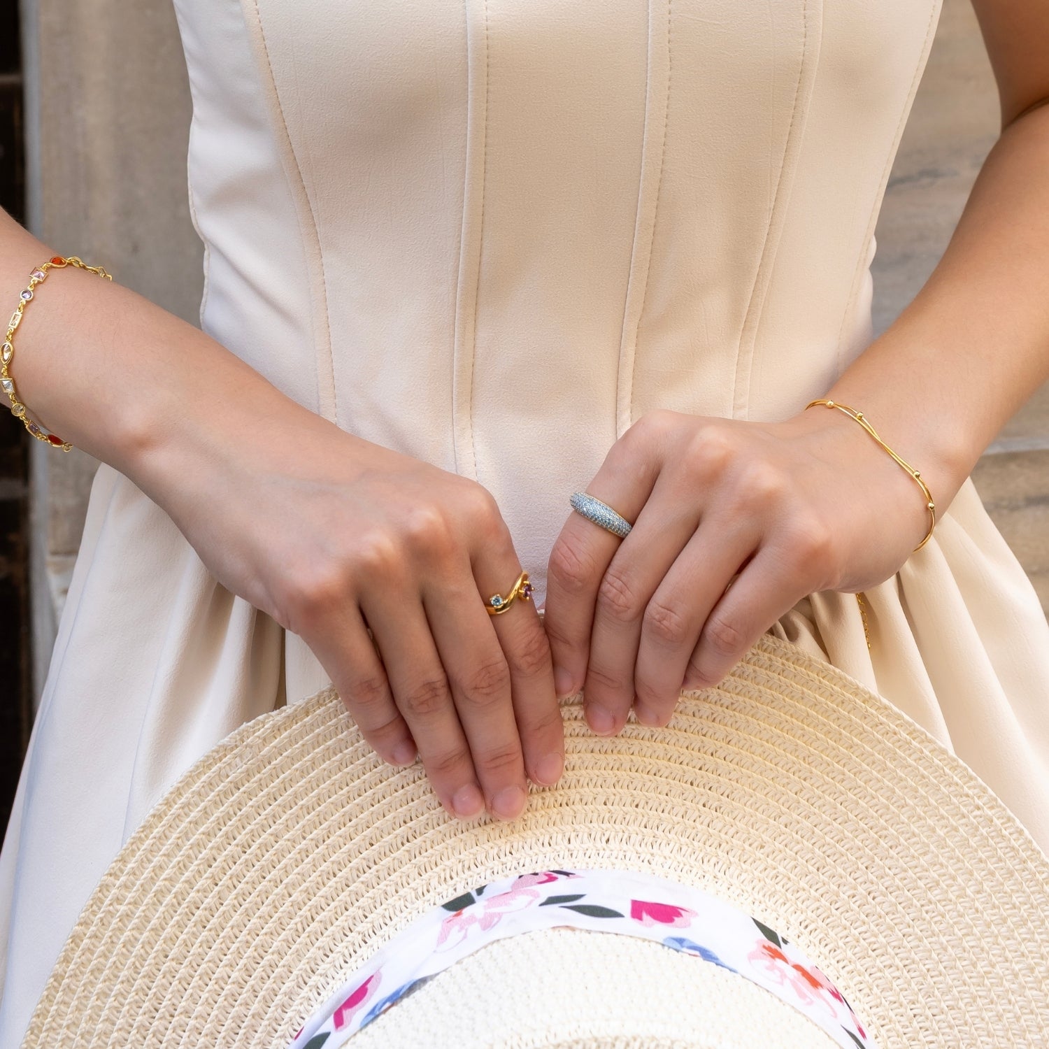 Turquoise Pave Sterling Silver Dome Ring