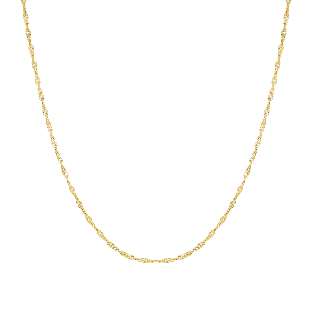 Twisted Curb Singapore Sterling Silver Chain