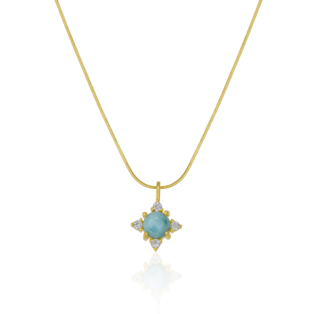 Blue Moonstone Sterling Silver Pendant Necklace With Fine Italian Chain