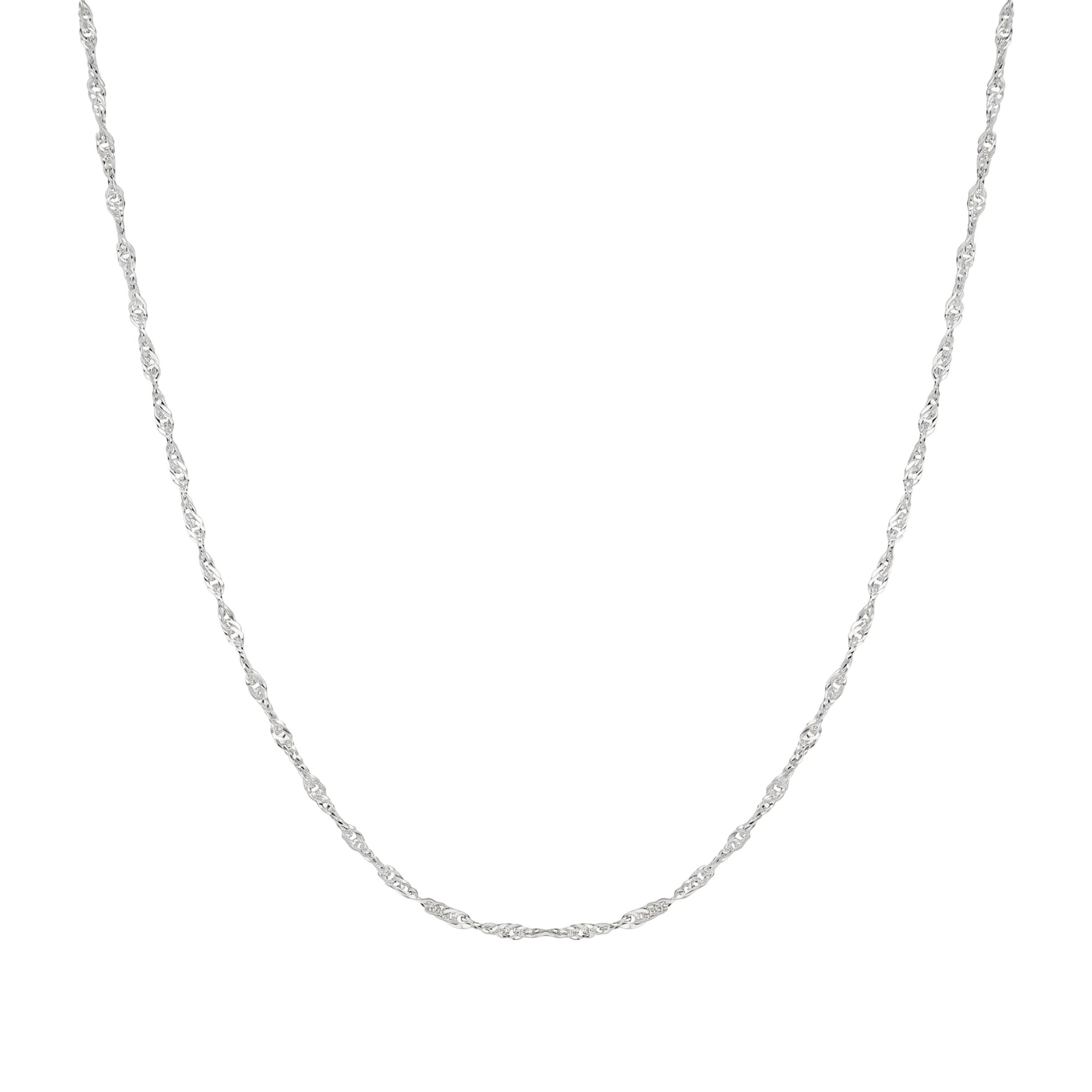 Twisted Curb Singapore Sterling Silver Chain