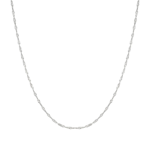 Twisted Curb Singapore Sterling Silver Chain