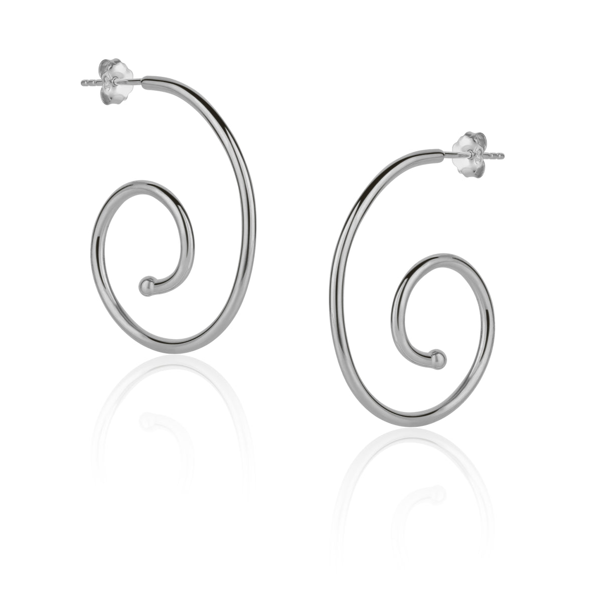 Spiral Sterling Silver Stud Earring