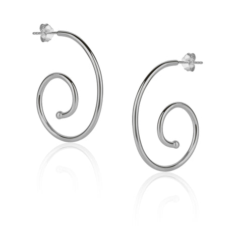 Spiral Sterling Silver Stud Earrings