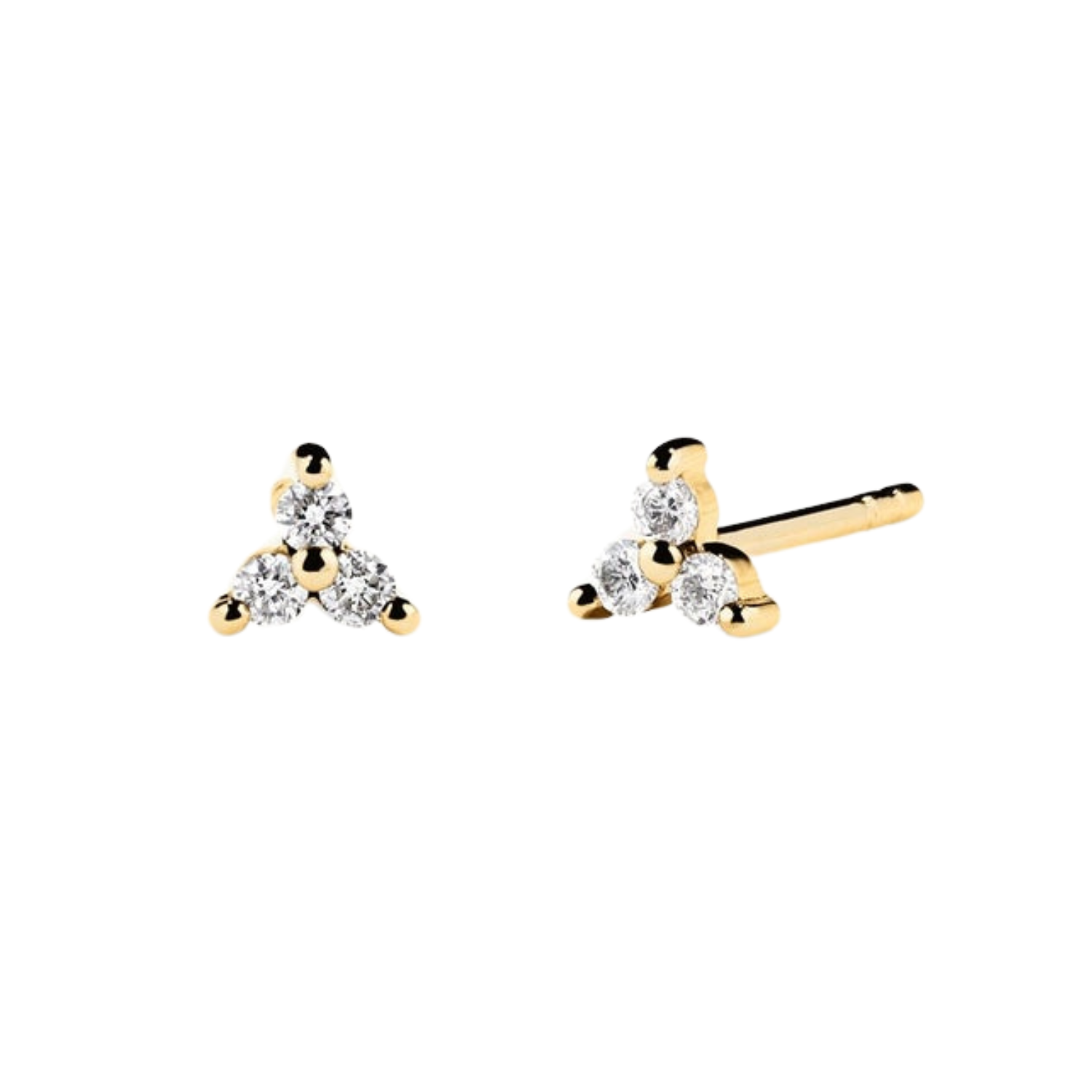 Lotus Diamond Fine Stud Earrings in 14ct Solid Gold
