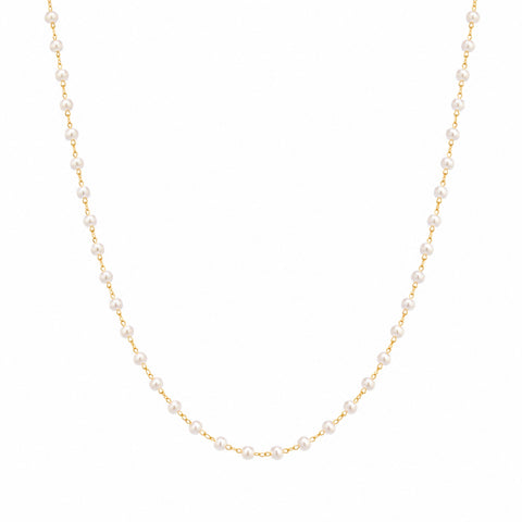 Fine Linked Pearl Sterling Silver Chain Necklace