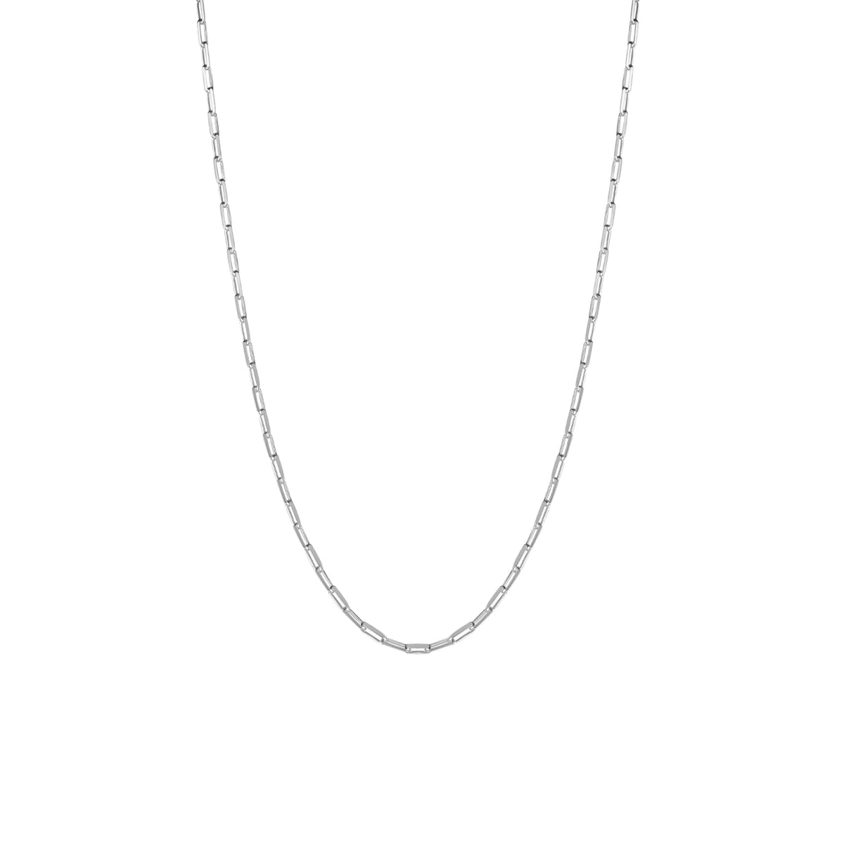 Rectangular Link Chain Sterling Silver Necklace
