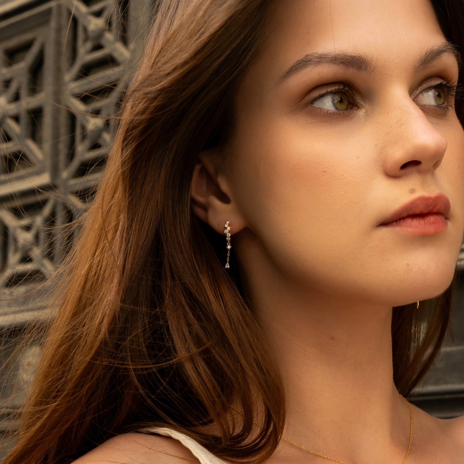 Dripping Sterling Silver Huggie Drop Earring