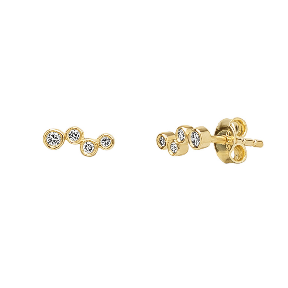Fine Cluster Diamond Earrings in 14ct Solid Gold