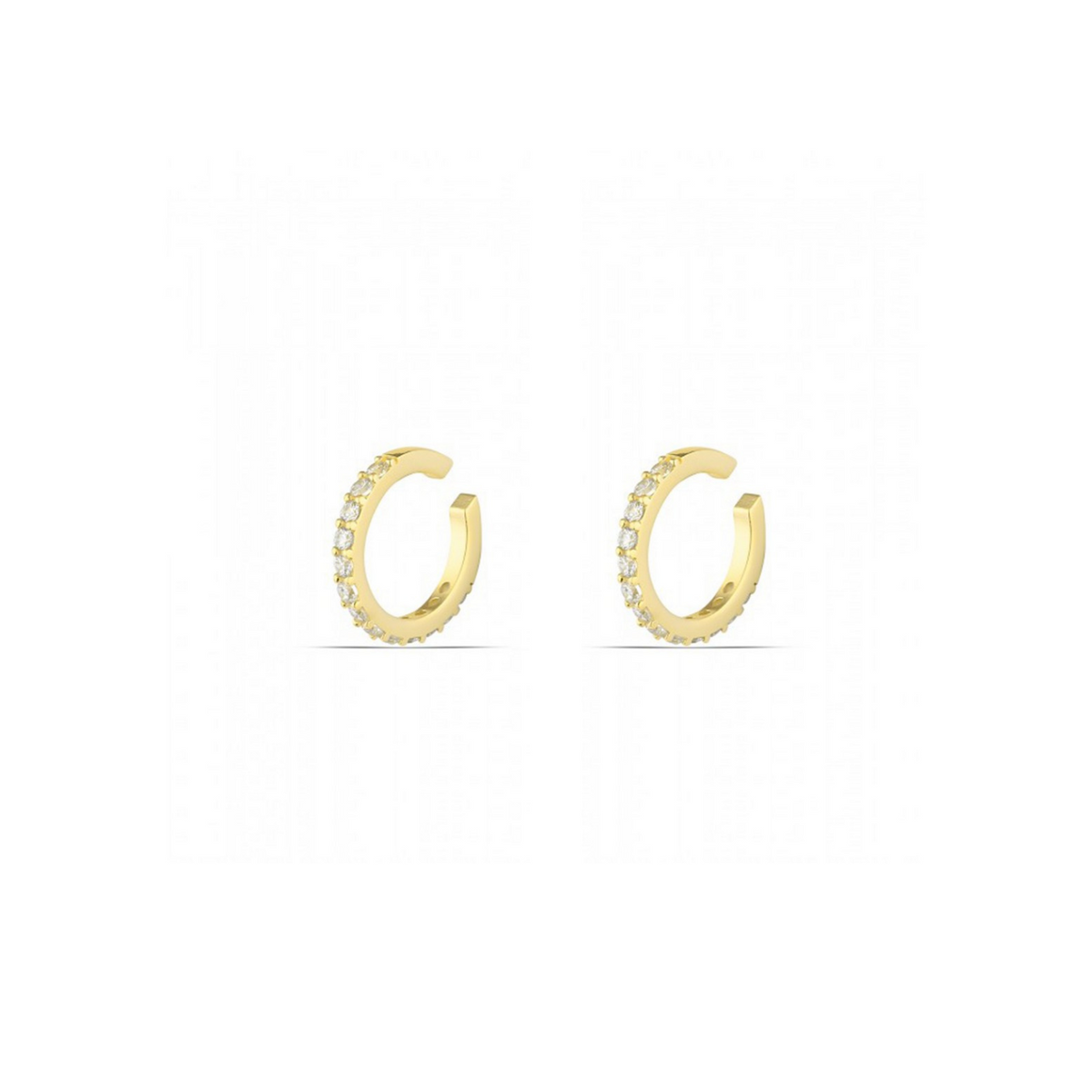 Cubic Zirconia Sterling Silver Ear Cuffs No Piercing - Pair