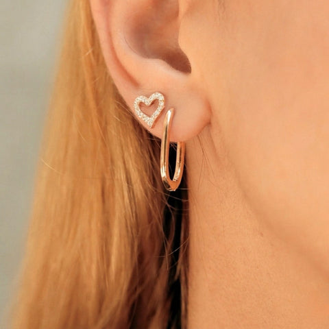 Heart Sterling Silver Stud Earrings