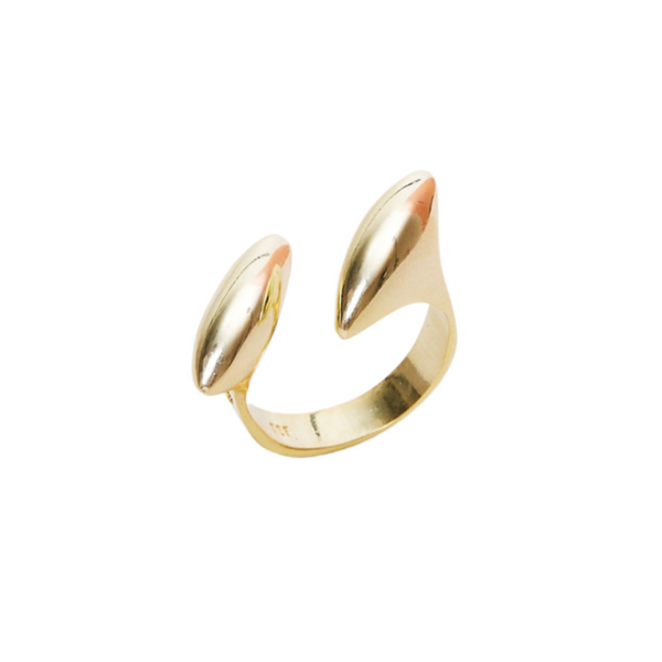 Double Marquise Sterling Adjustable Ring
