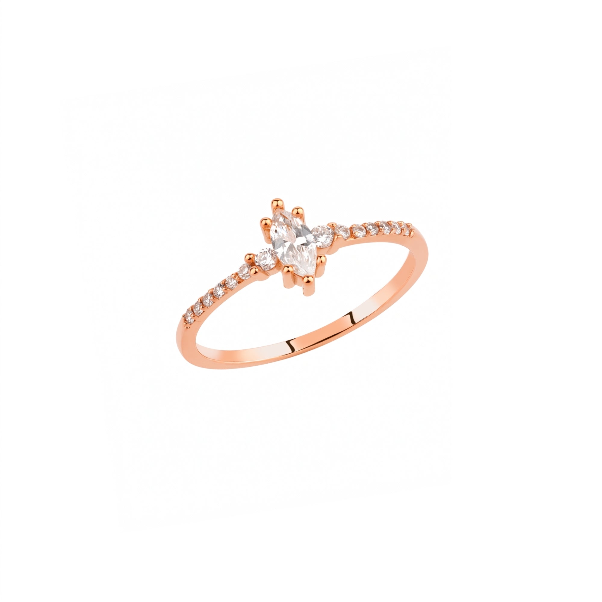 Marquise Solitaire Sterling Silver Ring
