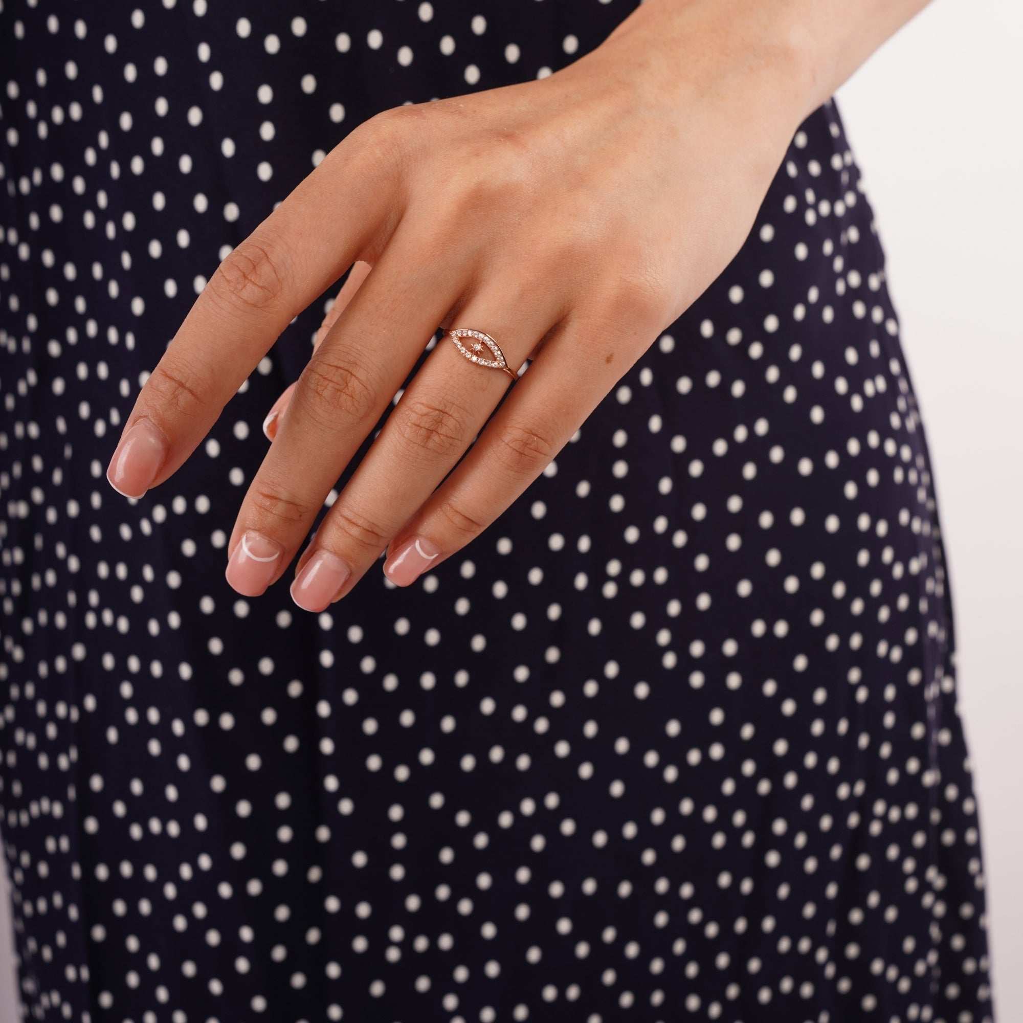 Star Evil Eye Sterling Silver Ring