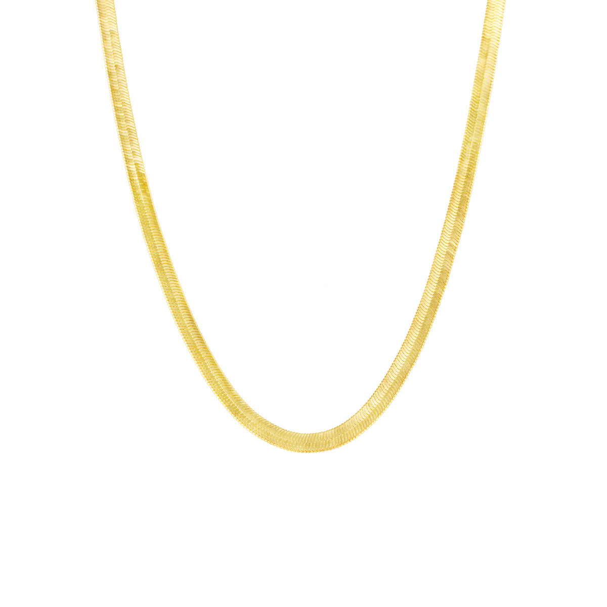 Bold Herringbone Sterling Silver Flat Snake Chain Necklace